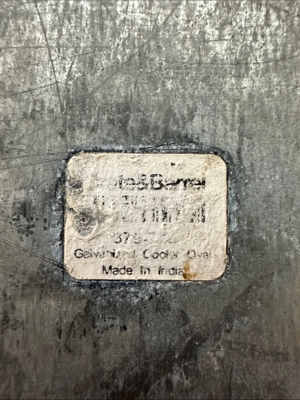 Crate & Barrel Beverage Tub Fluted Galvanized Metal Rustic Cooler Oval